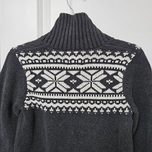 Osh Kosh B'gosh Fair Isle Sweater Boys Sz 10-12 Gray White Mock Neck EUC - Picture 8 of 9